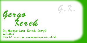 gergo kerek business card